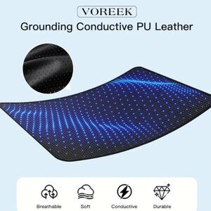 Voreek Black Grounding Mat Conductive PU Leather 28 x 39 inches Cord Pen-NEW